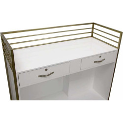 Birou de receptie Quirumed 359-HKT855 (White/Gold) Thumb