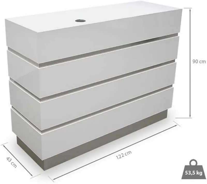 Стол-ресепшн Quirumed 359-HKT873 (White/Grey) - 3
