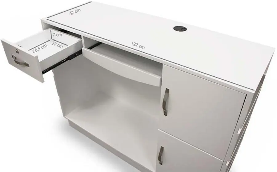 Стол-ресепшн Quirumed 359-HKT873 (White/Grey) - 6