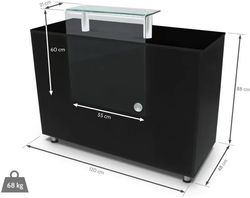Birou de receptie Quirumed 360-DP3307-BK (Black) - 3