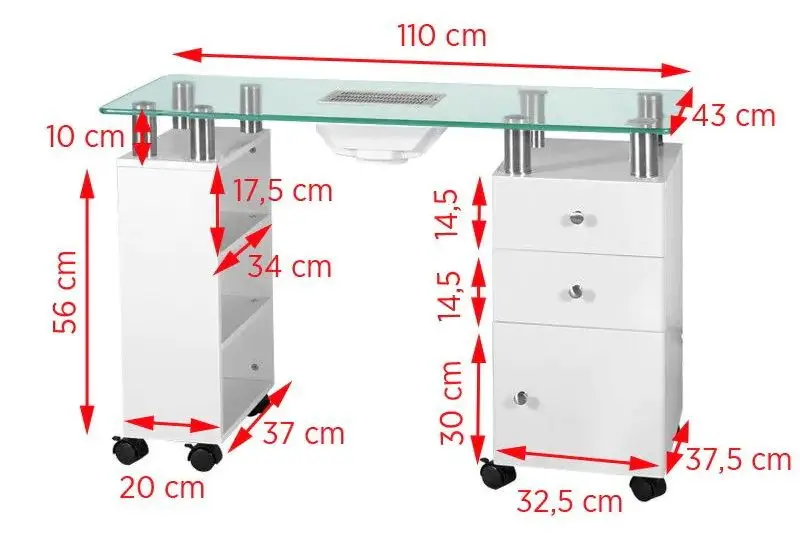Стол маникюрный Activeshop 013B (White)