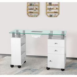 Стол маникюрный с вытяжкой Activeshop 013B (White)