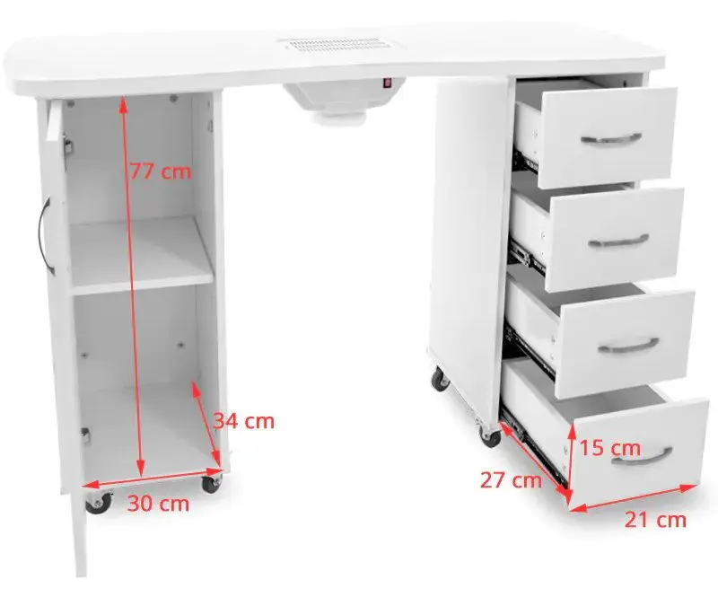 Masa manichiură cu aspirator Activeshop 2027 (White)
