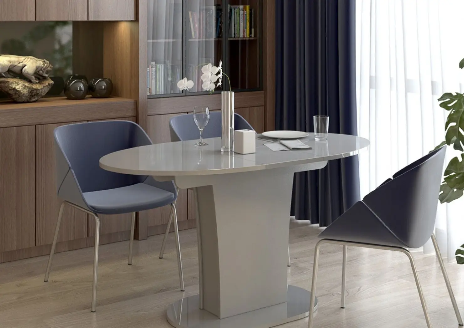 Стол раскладной BonMebel Bergamo 5 (Серый Глянец) - 3