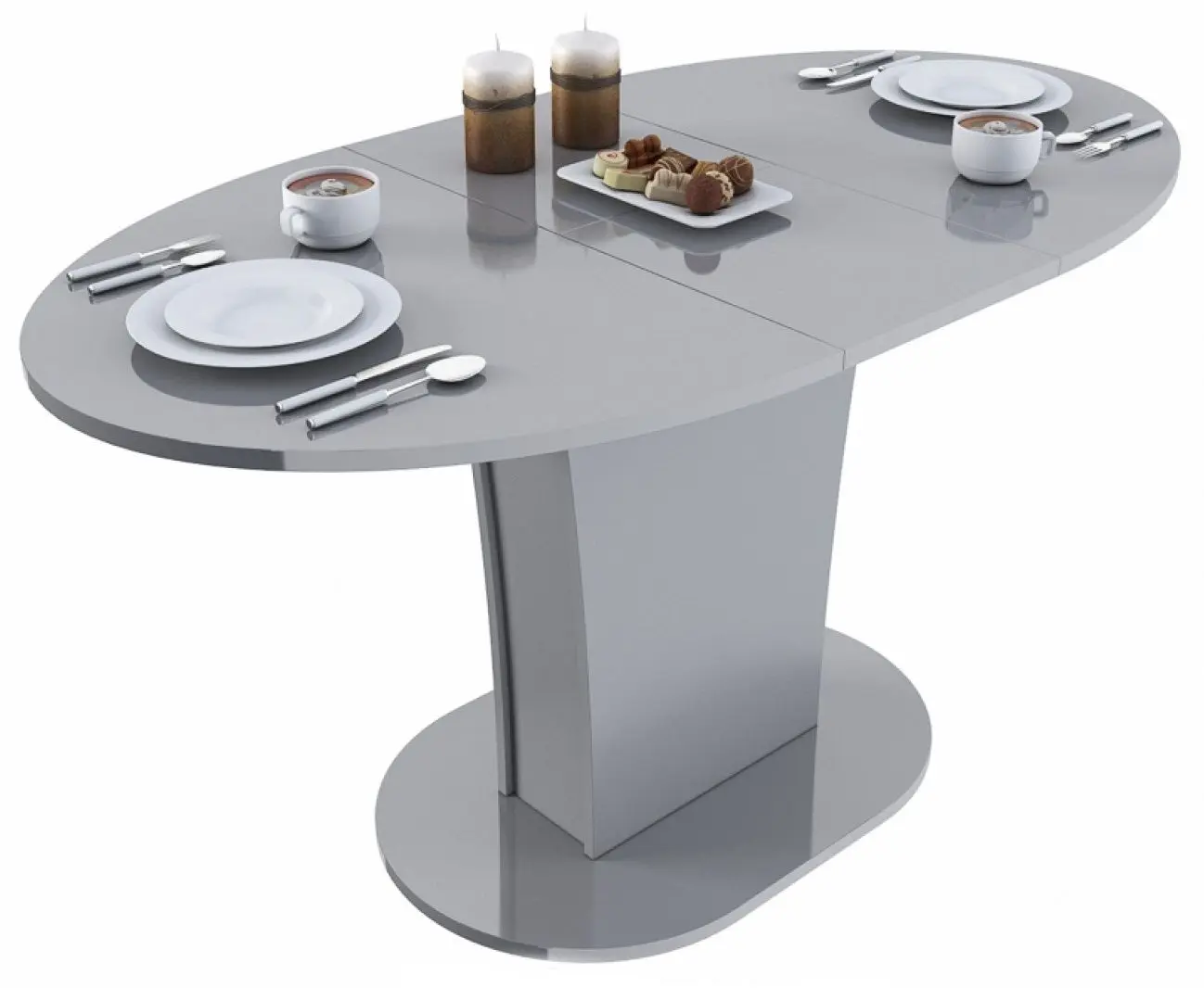 Стол раскладной BonMebel Bergamo 5 (Серый Глянец)