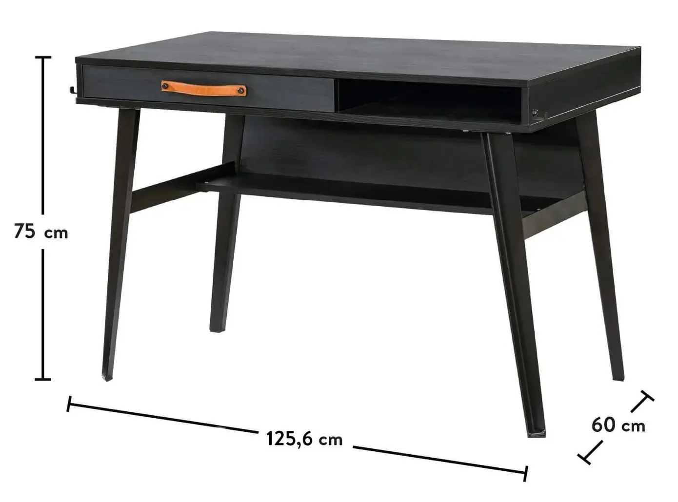 Masa de birou Cilek Dark Metal 20.52.1108.00 (Blak/Gray)