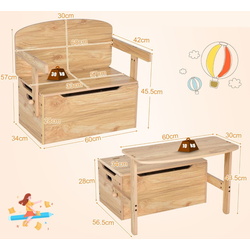 Masuta pentru copii 3in1 Costway HY10403NA (Natural) Thumb