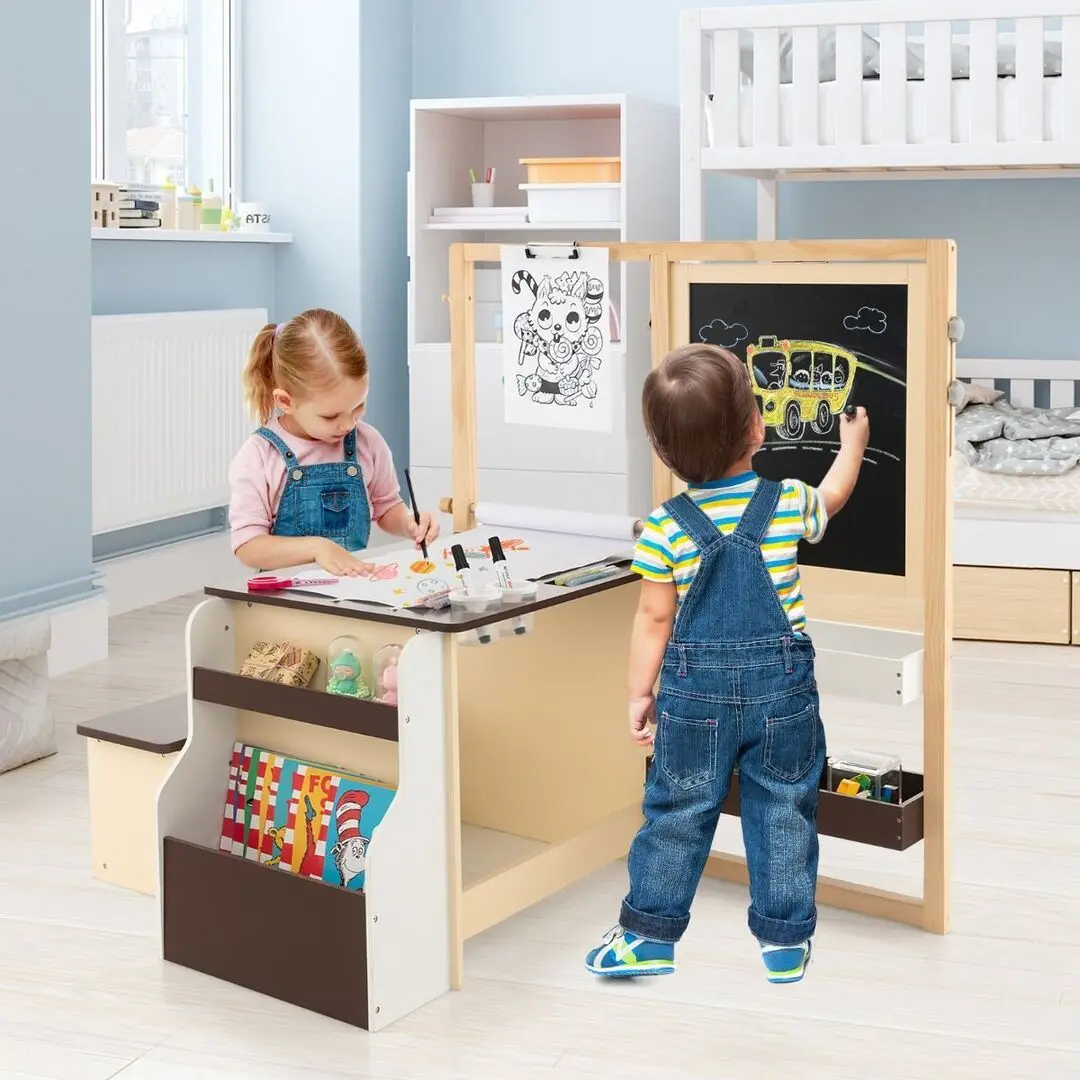 Masa de sevalet Costway TM10078CF (Brown/Beige)