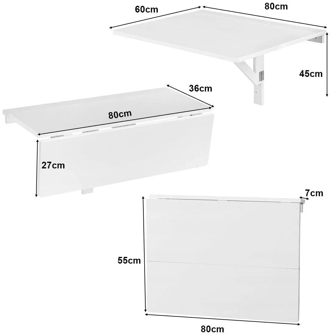 Masa suspendata Costway HW65685WH (White) - 4