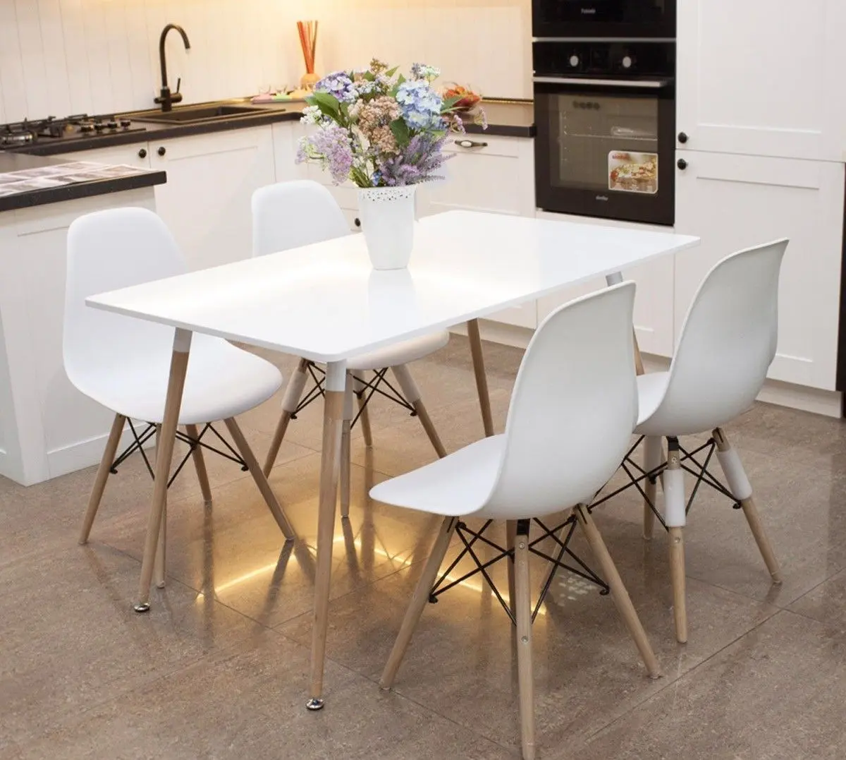 Masa DP Eames DT-01 (White/Beech)