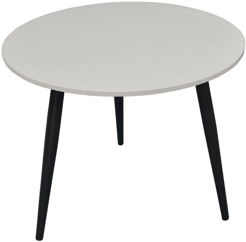 Masa rotunda Evelin DT-404-3 PAL (Alb Mat/Negru)