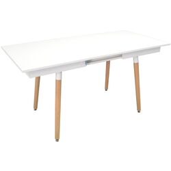 Masa extensibila Evelin DT-431-1 PAL (Alb mat/Lemn) Thumb