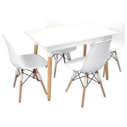 Masa extensibila Evelin DT-431-1 PAL (Alb mat/Lemn) Thumb