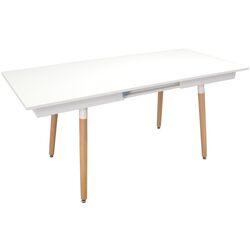 Masa extensibila Evelin DT-432-1 PAL (Alb mat/Lemn) Thumb
