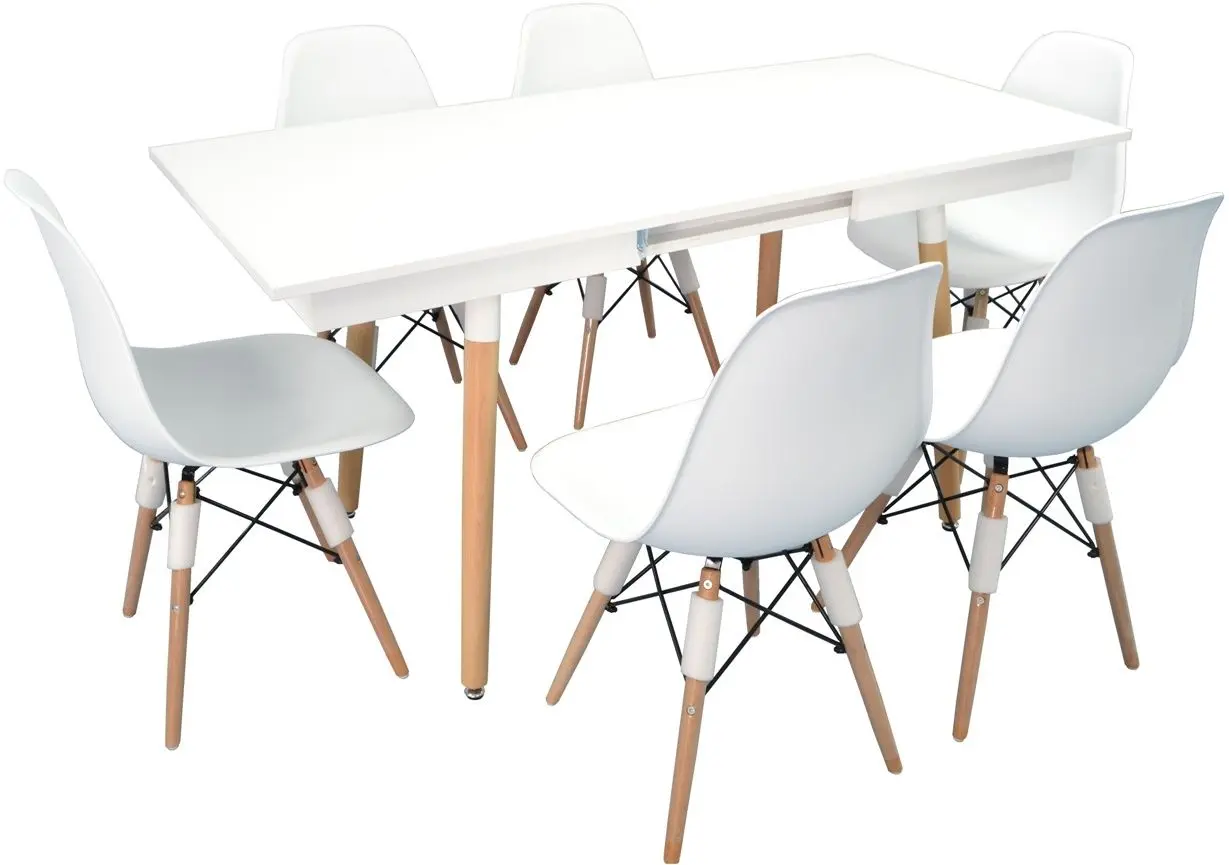 Masa extensibila Evelin DT-432-1 PAL (Alb mat/Lemn) - 3