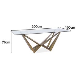 Masa Signal Aston 200x100 (Transparent/Copper) Thumb