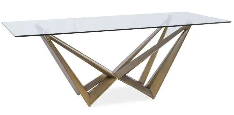 Masa Signal Aston 200x100 (Transparent/Copper)