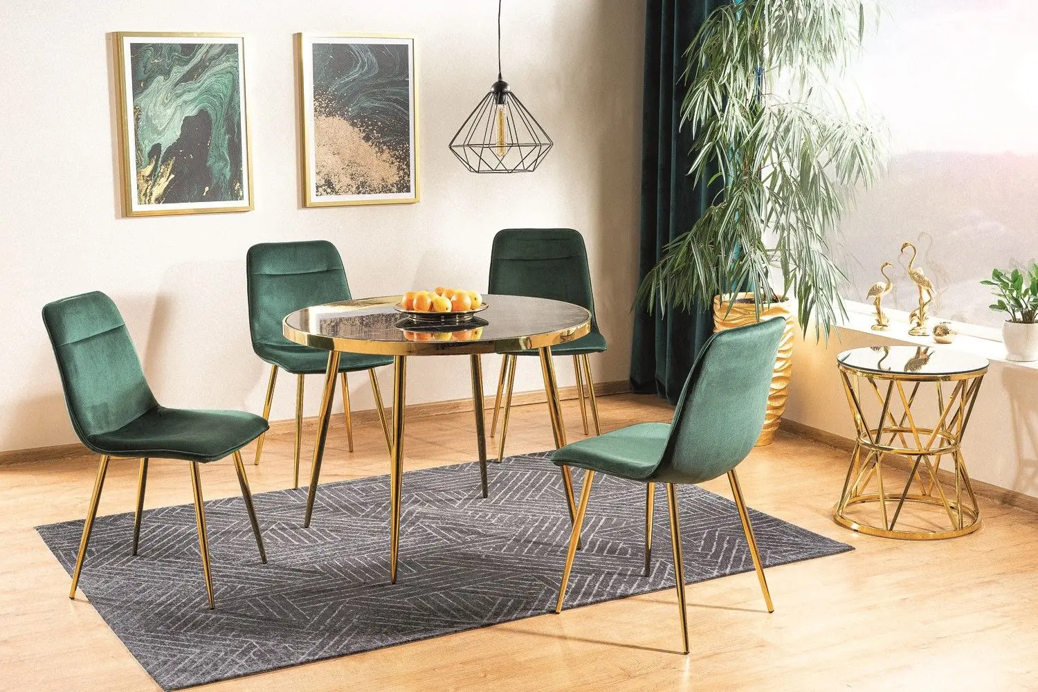 Стол Signal Calvin (Marble Black Effect/Gold)