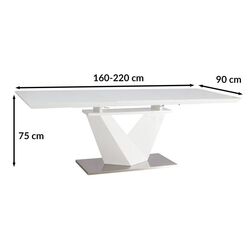 Masa plianta Signal Alaras III 160x90 (White/White Laquer) Thumb