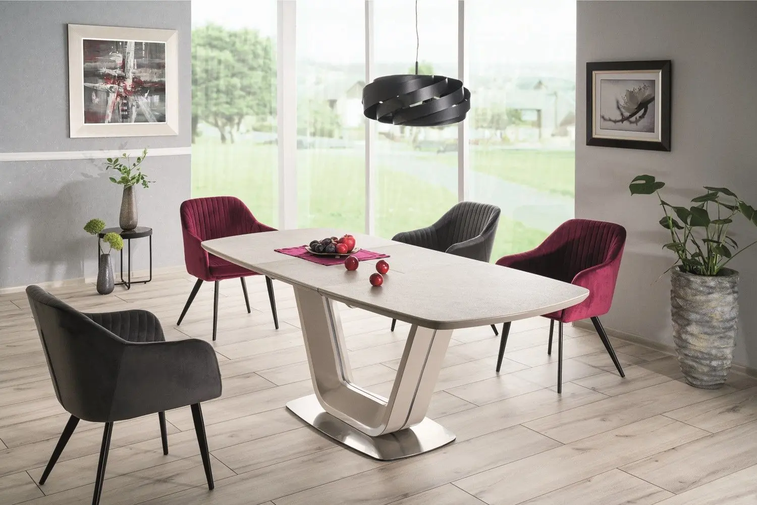 Masa plianta Signal Armani Ceramic (Marble Gray/Matte Gray)