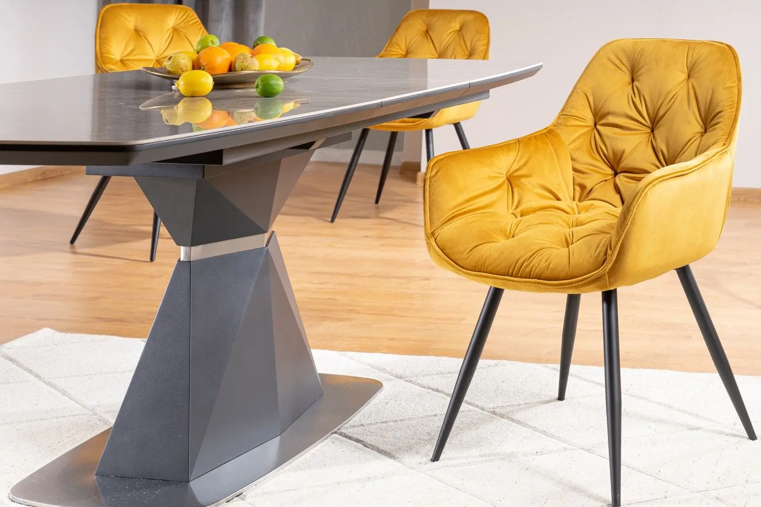 Masa plianta Signal Cortez Ceramic (Marble Gray Effect/Matte Anthracite)