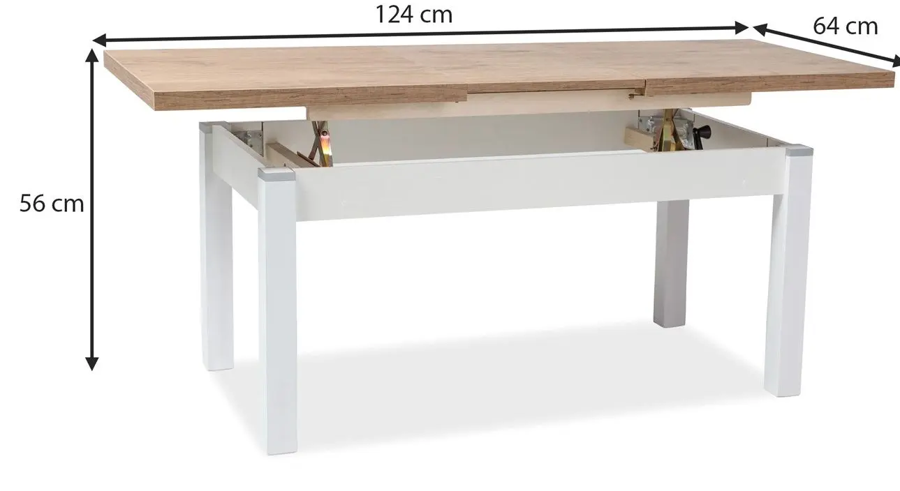 Стол раскладной Signal Kleopatra (Lancelot Oak/White Semi-Matte) - 2