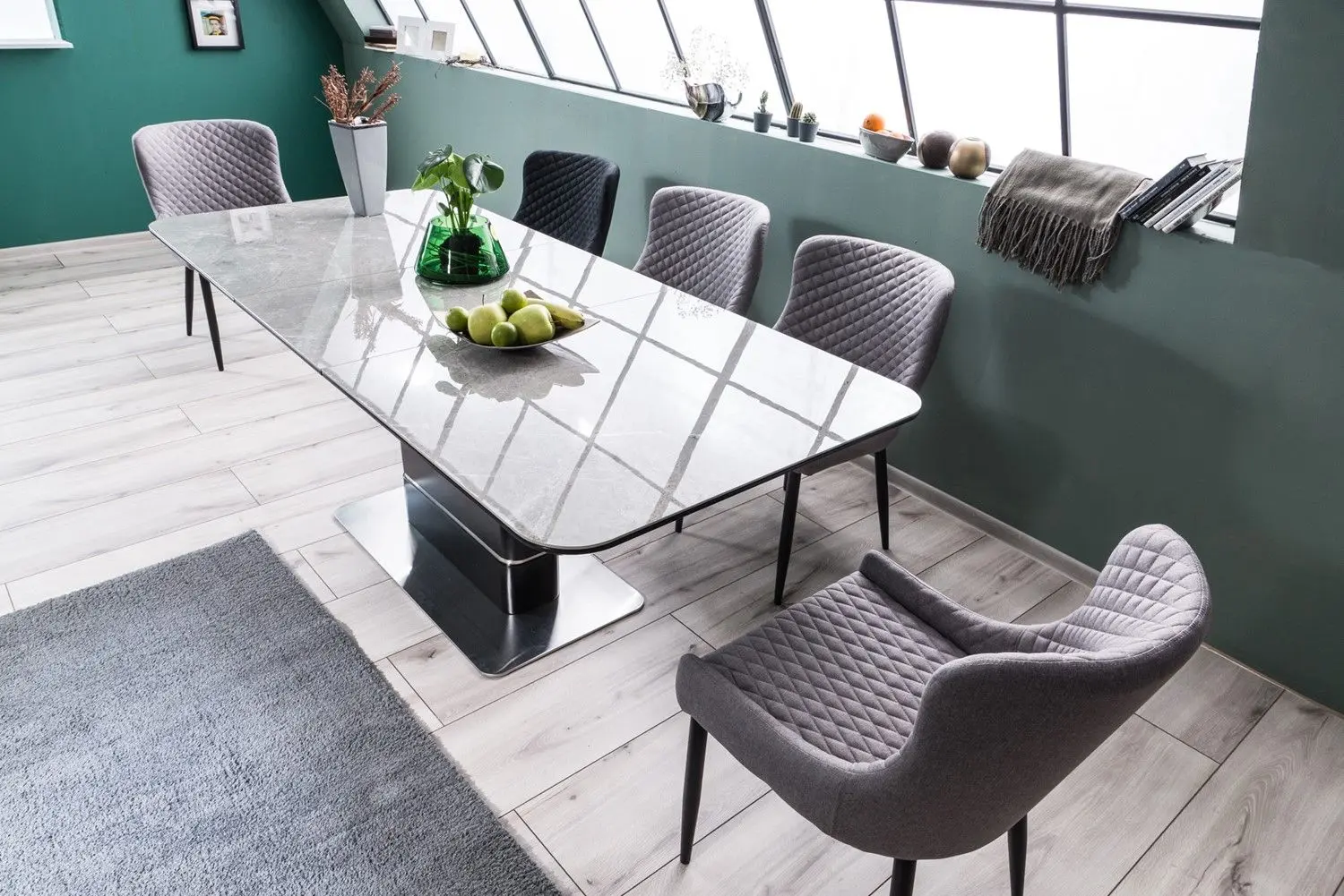 Masa plianta Signal Pallas Ceramic (Marble Gray Effect/Matte Black)