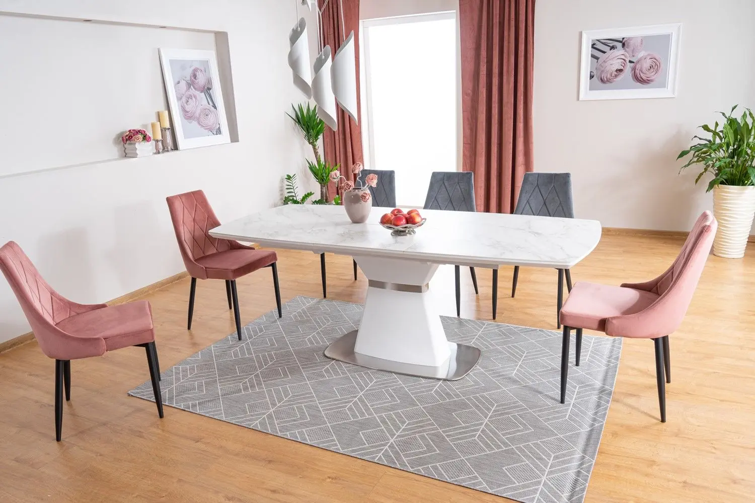 Masa plianta Signal Saturn II Ceramic (Marble White Effect/Matte White)