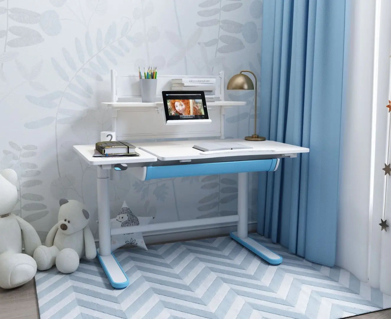 Masa cu mecanism de ridicare Flat Upgrade Kids (Blue)