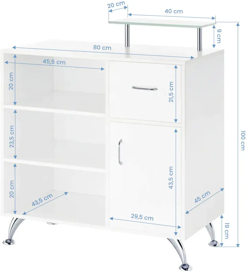 Birou de receptie Gabbiano Q-0833 107650 (White)