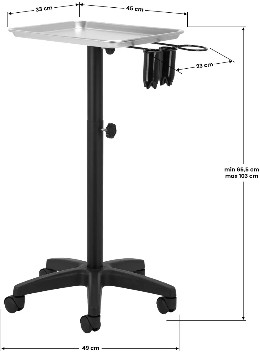 Столик парикмахерский мобильный Gabbiano L-121B 142660 (Black/Silver)