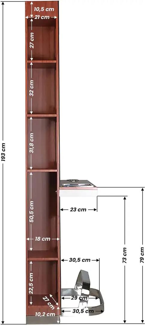 Consola de frizerie Gabbiano B058 (Cherry/White)