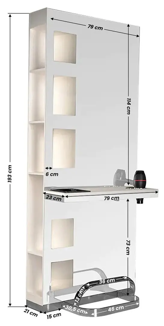 Masuta de toaleta pentru frizer Gabbiano B058 (Pearl White)