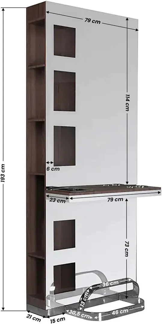 Consola de frizerie Gabbiano B058 (Wenge/White)