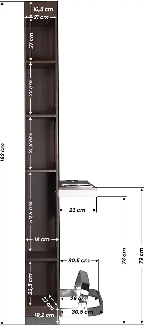 Consola de frizerie Gabbiano B058 (Wenge/White)