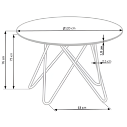 Masa Halmar Bonello (Gray Marble/Gold) Thumb