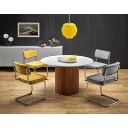 Masa Halmar Bruno (White Marble/Walnut)