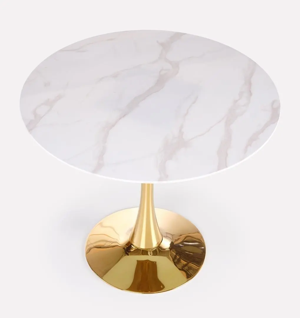 Masa Halmar Casemiro (White Marble/Golden)