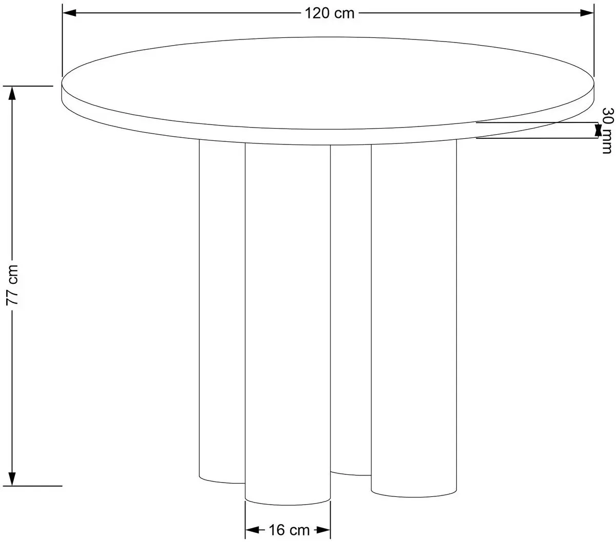 Стол Halmar Elefante Round (Natural Oak)