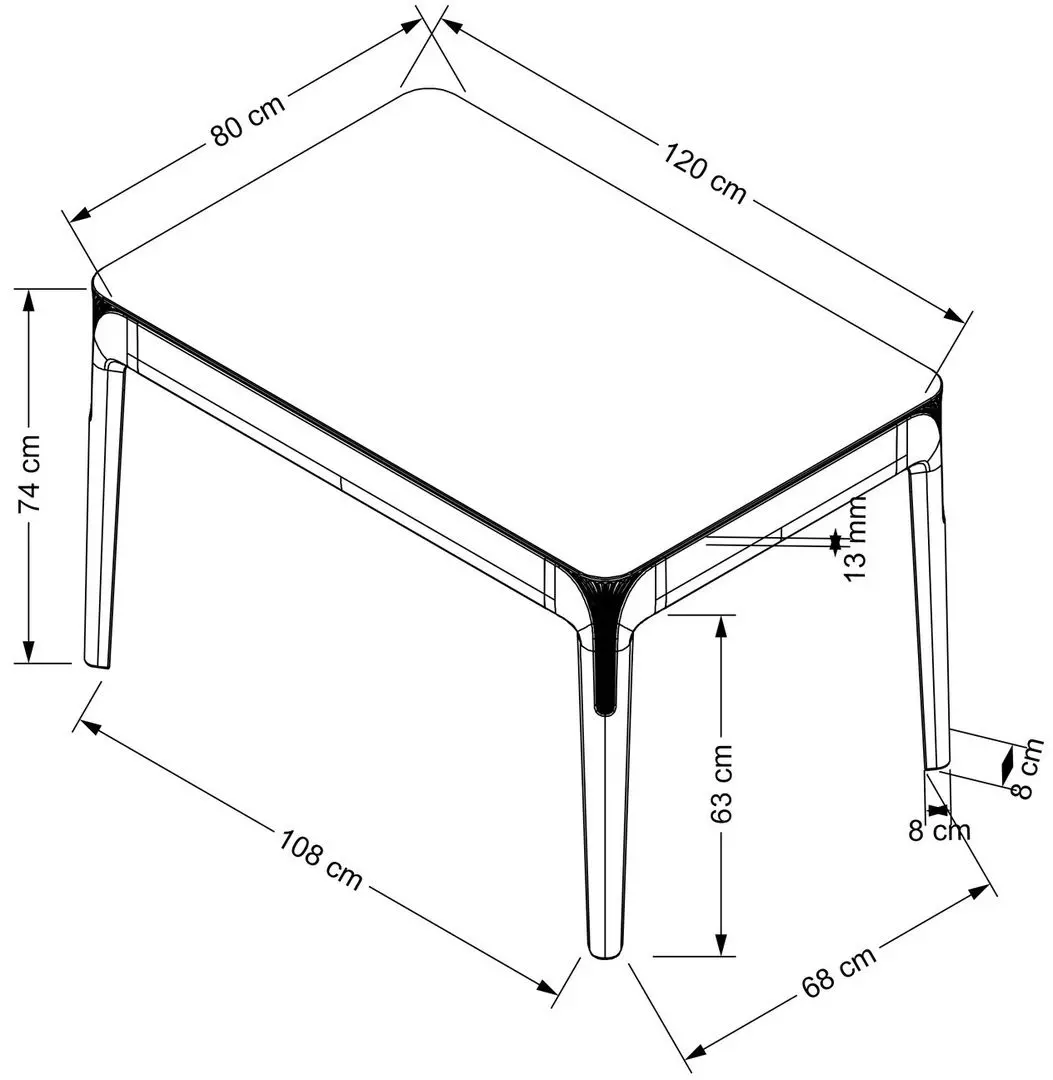 Стол Halmar Gomez (Smoked)