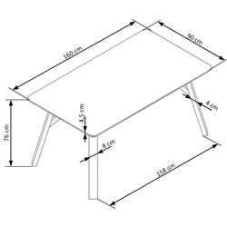 Стол Halmar Halifax (Concrete/Black) Thumb