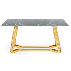 Стол Halmar Konami (Black Marble/Golden) Thumb