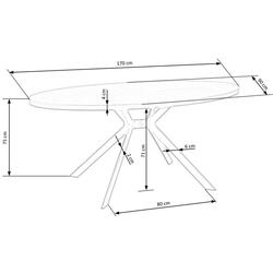 Стол Halmar Locarno (Walnut/Black) Thumb