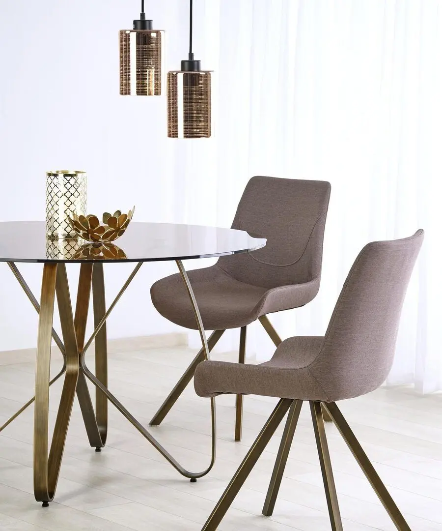 Masa Halmar Lungo (Brown/Antique Gold)