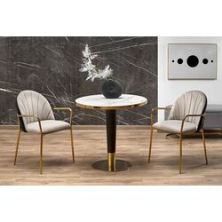 Masa Halmar Morata (White Marble/Black/Gold)