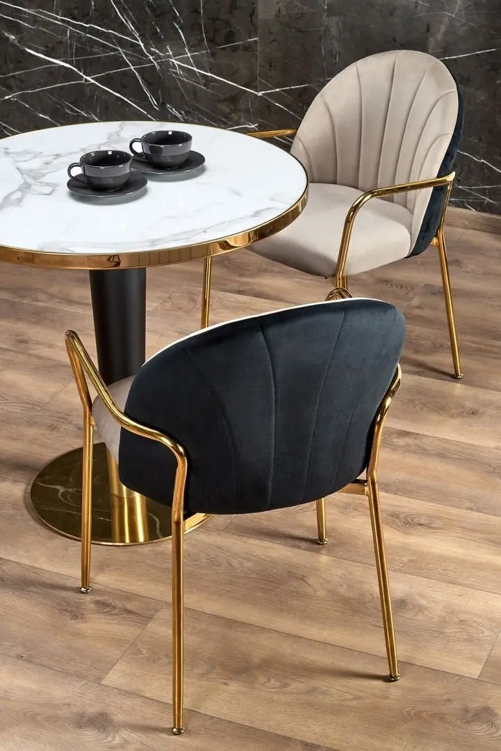 Стол Halmar Morata (White Marble/Black/Gold)