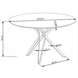 Masa Halmar Pixel 2 (Gold Oak/Black) Thumb