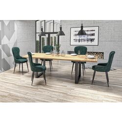 Стол Halmar Radus 140x85cm Solid Wood (Natural Oak/Black) Thumb