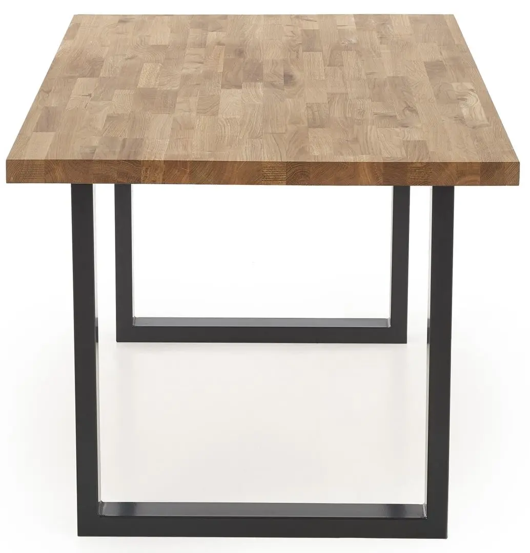 Стол Halmar Radus 160x90cm Solid Wood (Natural Oak/Black) - 2