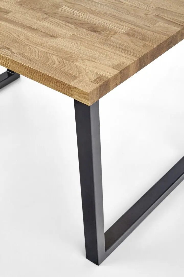 Стол Halmar Radus 160x90cm Solid Wood (Natural Oak/Black) - 3